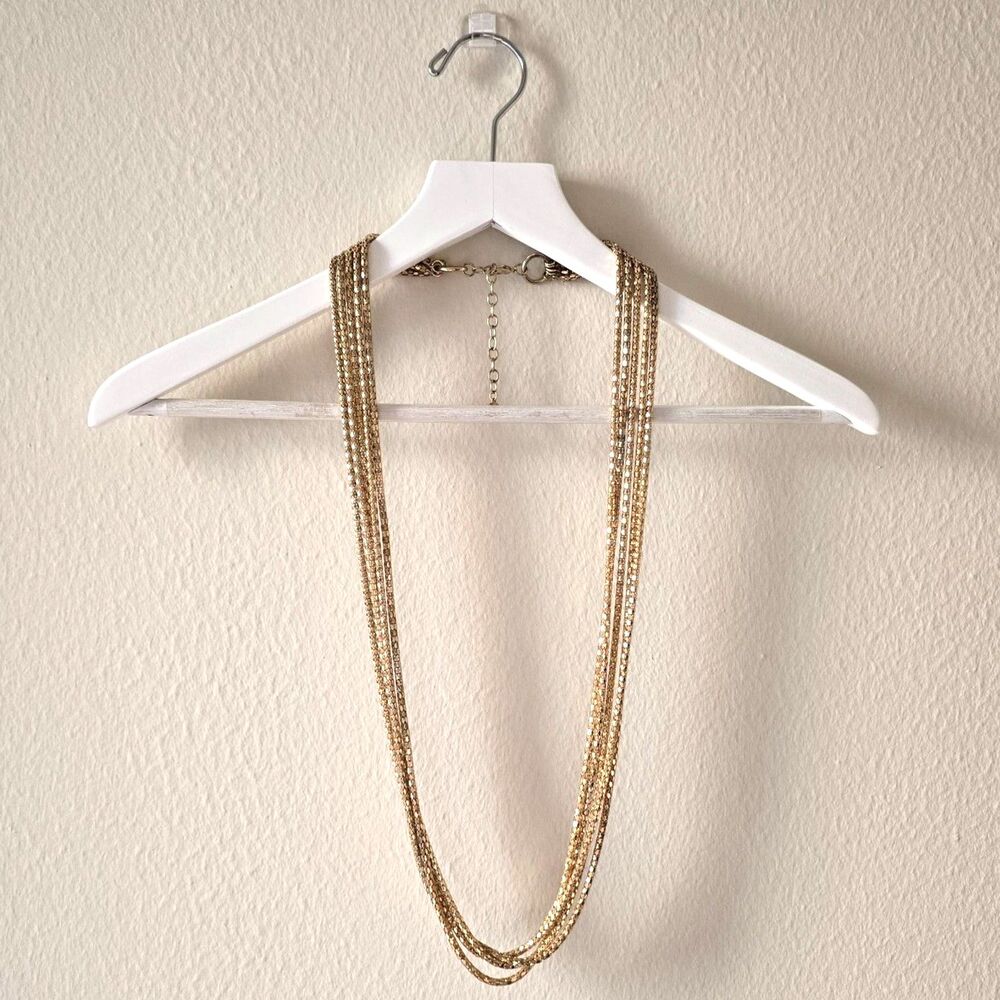 GRAZIANO Gold‑Tone Multi‑Strand Chain Necklace Layered Statement Piece